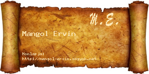 Mangol Ervin névjegykártya